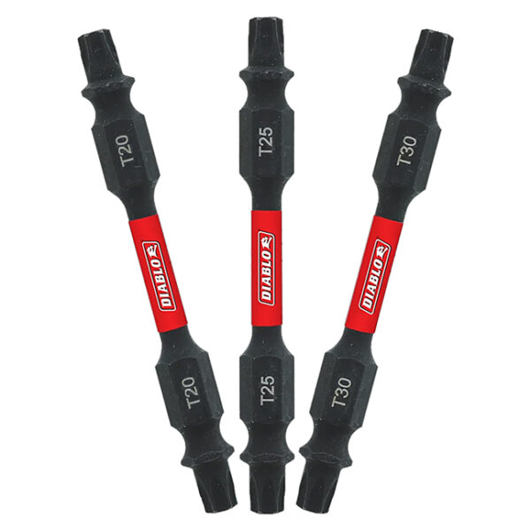 Diablo DDETV25-S3 2-1/2" Double-Ended Torx Drive Bit Assorted Pack 3-Pack