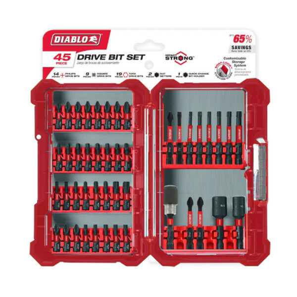 Diablo DSC-CMS45 Impact Strong Drive Bit Set 45-Piece