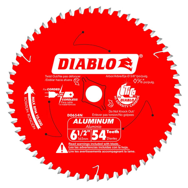 Diablo D0654N 6-1/2" x 54T Saw Blade for Medium Aluminum