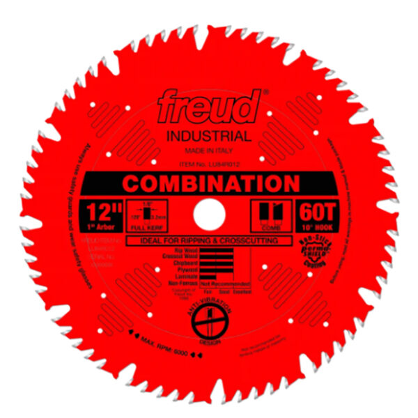 Freud LU84R012 12" x 60T x 1" Combination Saw Blade