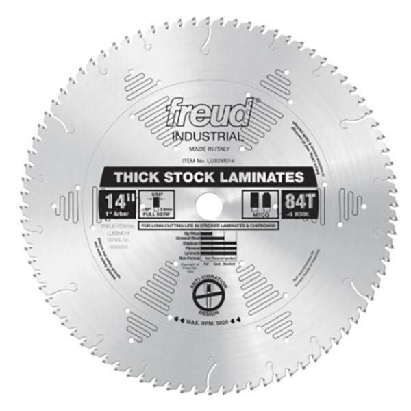 Freud LU92M014 14" x 84T x 1" Thick Stock Laminate Saw Blade