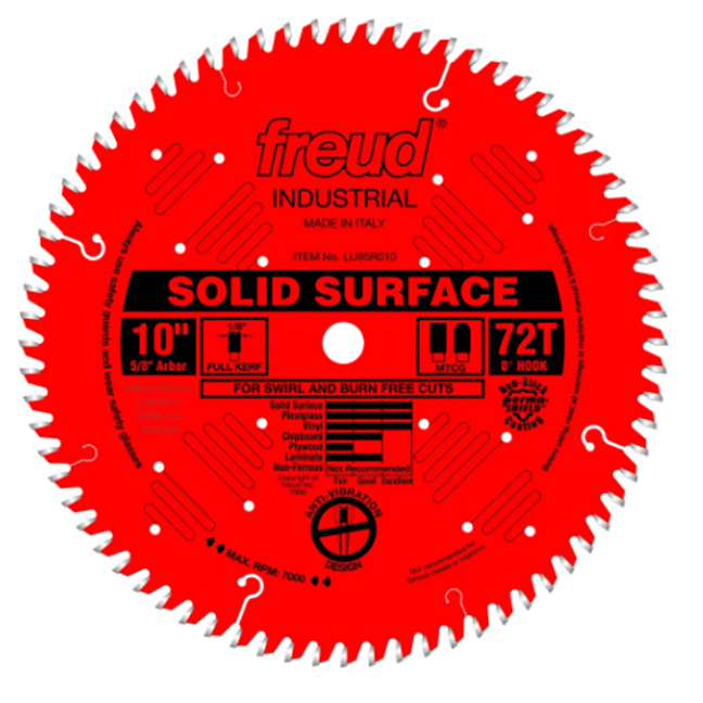 Freud LU95R010 10" x 72T x 5/8" Solid Surface Saw Blade