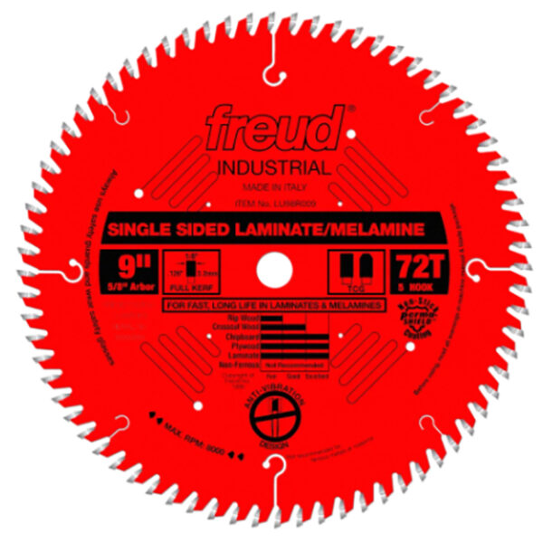Freud LU98R009 9" x 72T x 5/8" Saw Blade for Single Sided Laminate/Melamine