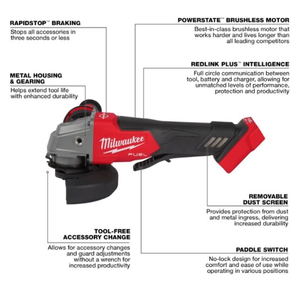 Milwaukee 2991-22 M18 FUEL Compact Impact Wrench and Grinder 2-Tool Combo Kit