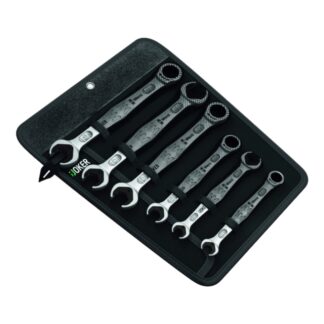 Wera 020022 6000/6002 Joker 6 Set 1 Metric Ratcheting Combination/Double Open-Ended Wrench Set 6-Piece