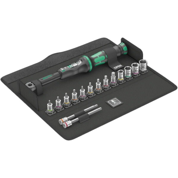 Wera 004180 Bicycle Set Torque 1 Click-Torque Ratchet and Socket Set 16-Piece