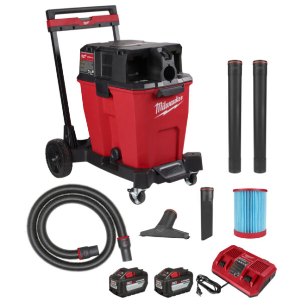 Milwaukee 0930-22HD M18 Fuel 12 Gallon Dual-Battery Wet Dry Vacuum Kit