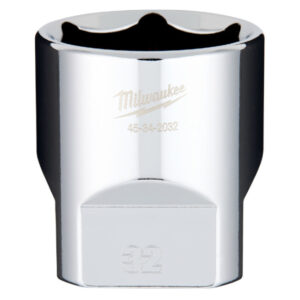 Milwaukee 43-34-2032 1/2" Drive 32mm Metric 6-Point Standard Socket with FOUR FLAT Sides
