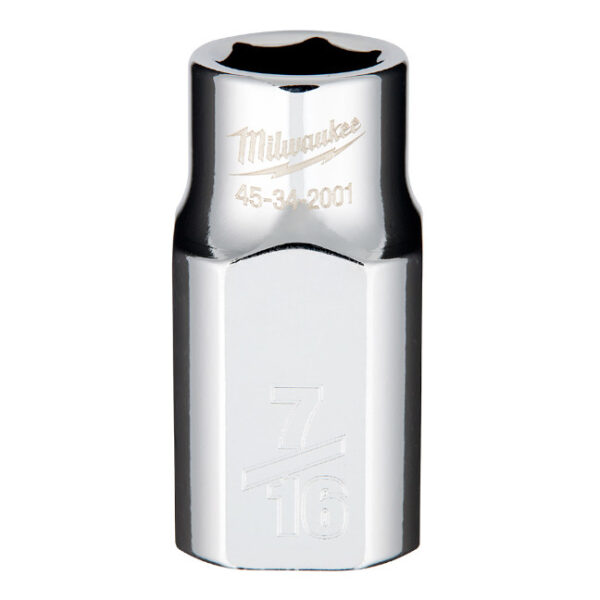 Milwaukee 45-34-2001 1/2" Drive 7/16" SAE 6-Point Standard Socket with FOUR FLAT Sides