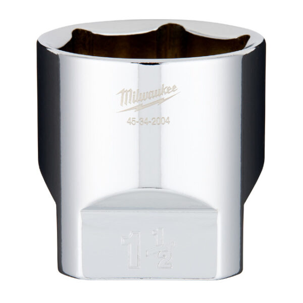 Milwaukee 45-34-2004 1/2" Drive 1-1/2" SAE 6-Point Standard Socket with FOUR FLAT Sides