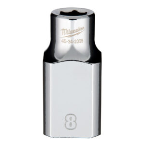 Milwaukee 45-34-2008 1/2" Drive 8mm Metric 6-Point Standard Socket with FOUR FLAT Sides