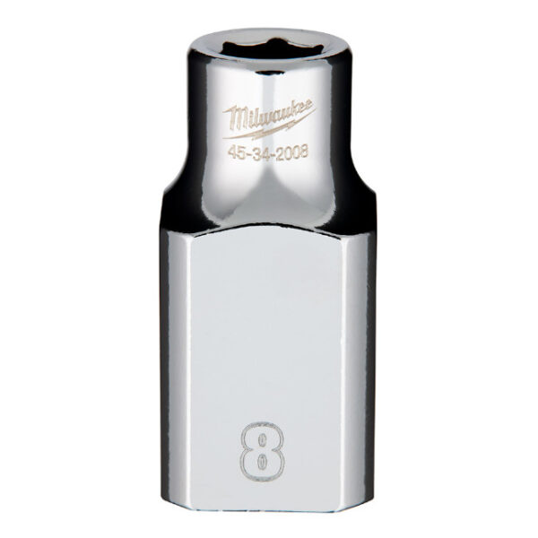 Milwaukee 45-34-2008 1/2" Drive 8mm Metric 6-Point Standard Socket with FOUR FLAT Sides Milwaukee 45-34-2008 1/2" Drive 8mm Metric 6-Point Standard Socket with FOUR FLAT Sides