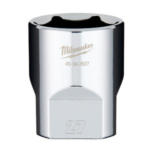 Milwaukee 45-34-2027 1/2" Drive 27mm Metric 6-Point Standard Socket with FOUR FLAT Sides