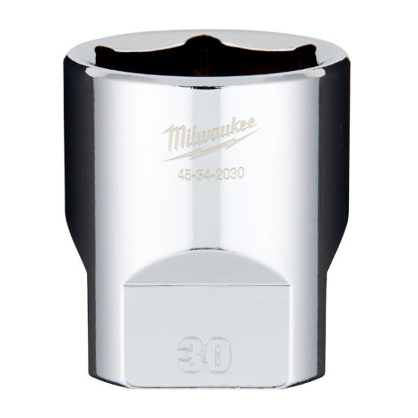 Milwaukee 45-34-2030 1/2" Drive 30mm Metric 6-Point Standard Socket with FOUR FLAT Sides