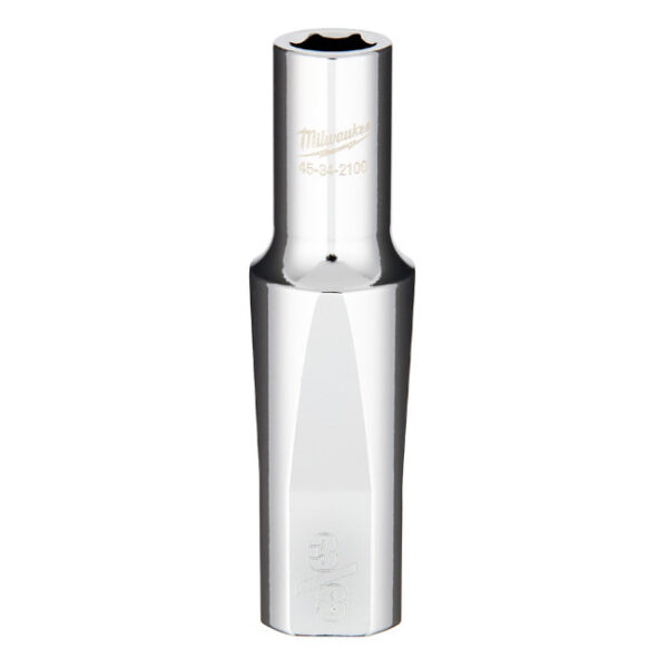 Milwaukee 45-34-2100 1/2" Drive 3/8" SAE 6-Point Deep Socket with FOUR FLAT Sides