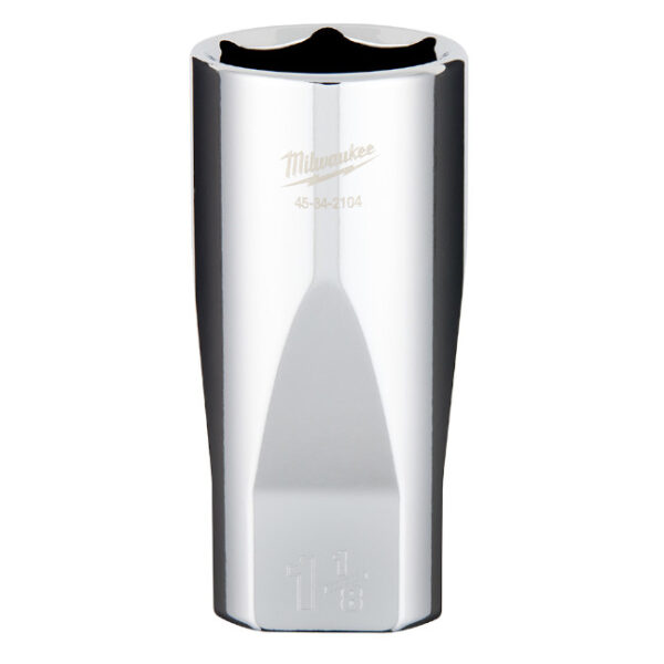 Milwaukee 45-34-2104 1/2" Drive 1-1/8" SAE 6-Point Deep Socket with FOUR FLAT Sides