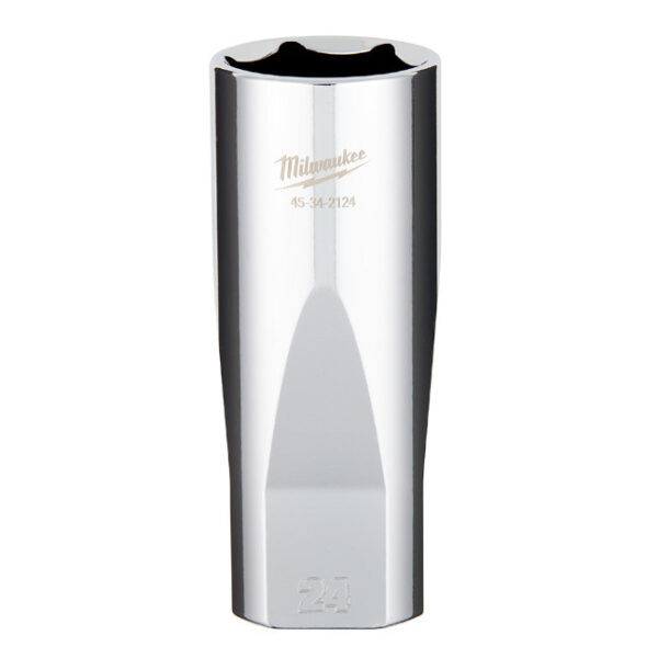 Milwaukee 45-34-2124 1/2" Drive 24mm Metric 6-Point Deep Socket with FOUR FLAT Sides