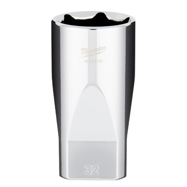 Milwaukee 45-34-2132 1/2" Drive 32mm Metric 6-Point Deep Socket with FOUR FLAT Sides