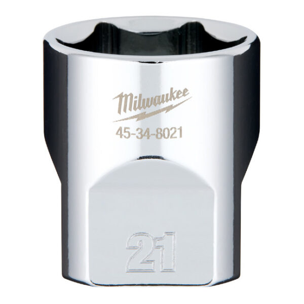 Milwaukee 45-34-8021 3/8" Drive 21mm Metric 6-Point Standard Socket