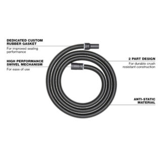 Milwaukee 49-90-1984 1-7/8" x 16ft Flexible Hose for Vacuum Cleaners