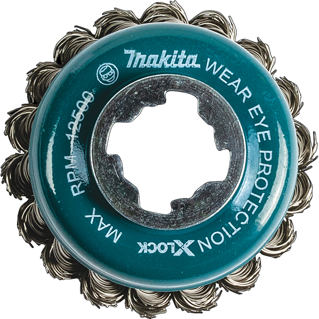 Makita D-72578 X‑LOCK 3‑1/8" Stainless Steel Knot Wire Cup Brush