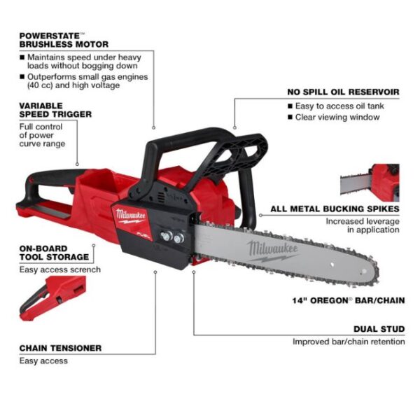 Milwaukee 2727-20C M18 FUEL 14" Chainsaw-Tool Only