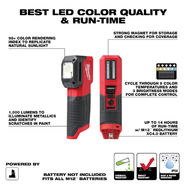 Milwaukee 212720 M12 Paint and Detailing Color Match Light tool only