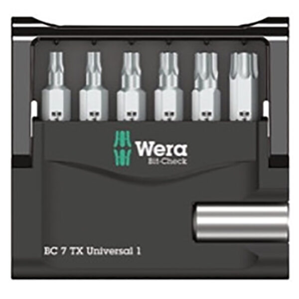 Wera 073404 Bit-Check 7 TX Universal 1 SB Set of 6 TORX Driver Bits - Carded
