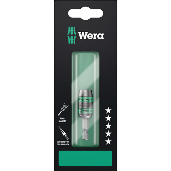 Wera 073318 895/4/1 K SB Bit Holder Quick Release Magnetic Chuck 1/4" x 2" - Carded