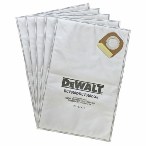 DeWalt DCV9402 Fleece Bags 5Pack DeWalt DCV9402 Fleece Bags for DCV585 Dust Extractor 5-Pack