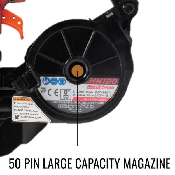 Max Tools HN120 High Pressure 2-1/2" Concrete / Steel Pinner