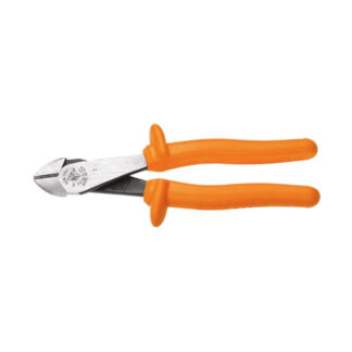 Klein D200048INS Diagonal Cutting Pliers, Insulated, Heavy-Duty, Angled Head, 8-Inch