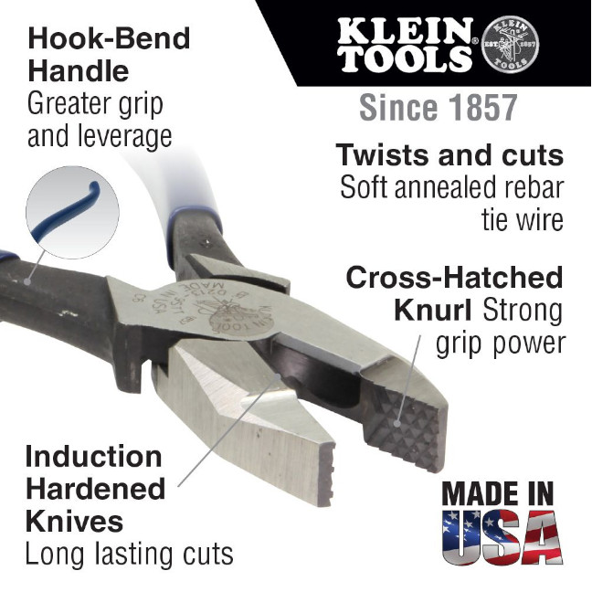 Klein D20009ST Ironworker's Pliers for HeavyDuty Cutting 9"