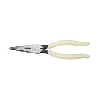 Klein D2038GLW Pliers, Needle Nose Side-Cutters, High-Visibility, 8-Inch