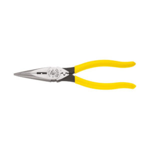 Klein D2038NCR Pliers, Needle Nose Side Cutters with Stripping and Crimping, 8-Inch