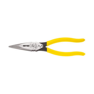 Klein D2038NCR Pliers, Needle Nose Side Cutters with Stripping and Crimping, 8-Inch