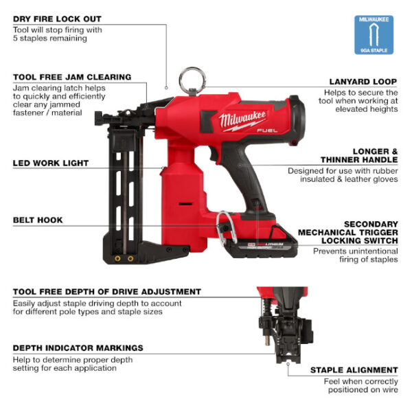 Milwaukee 2843-22 M18 FUEL Utility Fencing Stapler Kit Milwaukee 2843-22 M18 FUEL Utility Fencing Stapler Kit
