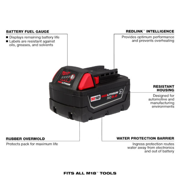 Milwaukee 48-11-1850R M18 REDLITHIUM XC 5.0 Resistant Battery