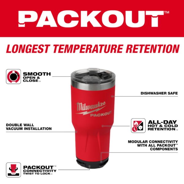 Milwaukee 48-22-8393R PACKOUT 30oz Tumbler-Red