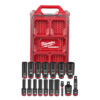 Milwaukee 49-66-6800 PACKOUT SHOCKWAVE 3/8" Drive SAE Impact Socket Set 17-Piece