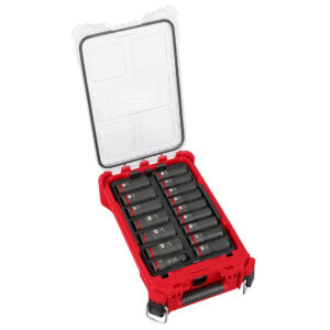 Milwaukee 49-66-6803 Packout Shockwave 1/2" Drive 16pc Metric Impact Socket Set