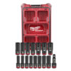Milwaukee 49-66-6803 PACKOUT SHOCKWAVE 1/2" Drive Metric Impact Socket Set 16-Piece