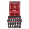 Milwaukee 49-66-6804 PACKOUT SHOCKWAVE 1/2" Drive Metric and SAE Impact Socket Set 27-Piece