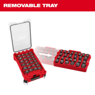 Milwaukee 49-66-6804 PACKOUT SHOCKWAVE 1/2" Drive Metric and SAE Impact Socket Set 27-Piece