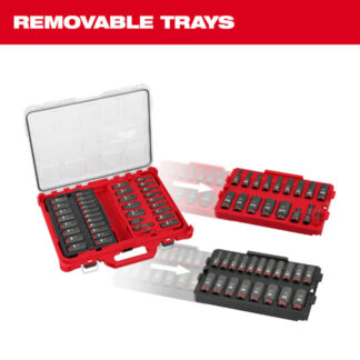 Milwaukee 49-66-6805 PACKOUT SHOCKWAVE 3/8" Drive Metric and SAE Impact Socket Set 36-Piece