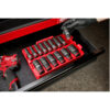 Milwaukee 49-66-6817 PACKOUT SHOCKWAVE 1/2" Drive SAE Impact Socket Set Loaded Tray 15-Piece