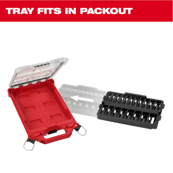 Milwaukee 49-66-6831 Packout Shockwave 3/8" Drive 19pc Metric Impact Socket Set Tray Only