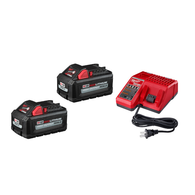Milwaukee 48-59-1862SC M18 High Output Starter Kit with 6.0 Ah Battery 2pk and Charger