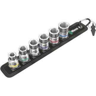 Wera 003995 Belt C 1 Zyklop 1/2" Drive Metric Socket Set with Holding Function 7-Piece