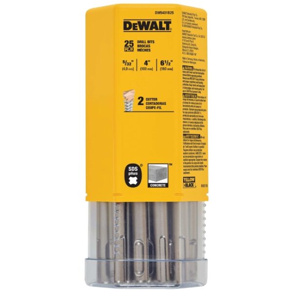 DeWalt DW5401B25 5/32" x 4-1/2" x 6-1/2" SDS+ Hammer Bit 25 Pack